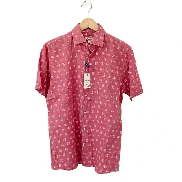 NWT Peter Millar 100% Linen Kiva Seaside Button Front Shirt Small - Picture 1 of 15